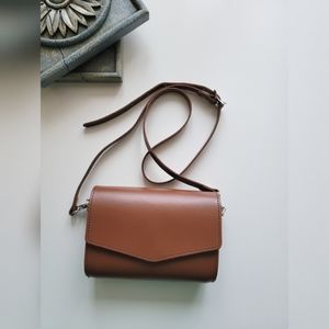 Zatchels Chestnut Leather Clutch/Crossbody